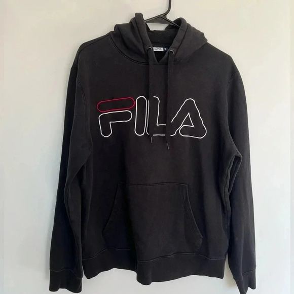 Fila black hoodie  with colored letters size medium - Picture 2 of 6
